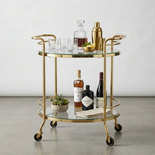 Wayfair Gold Frame Bar Cart image 2