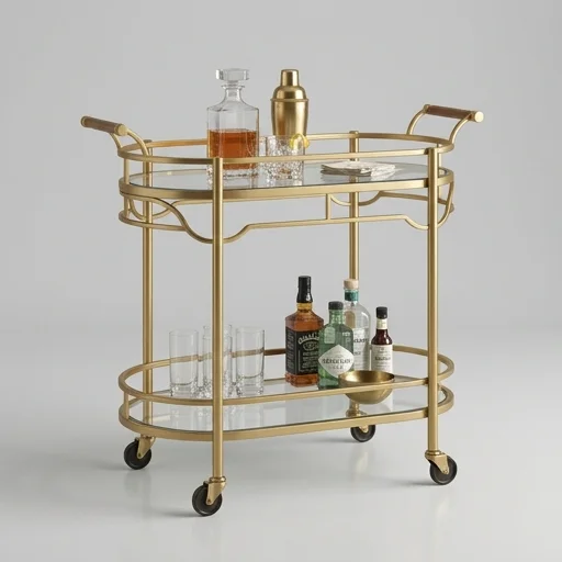 Wayfair Gold Frame Bar Cart image 3