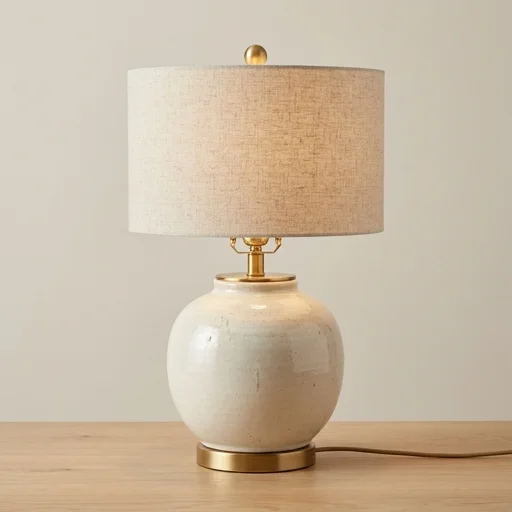 Pottery Barn Table Lamp with Ceramic Base image 2